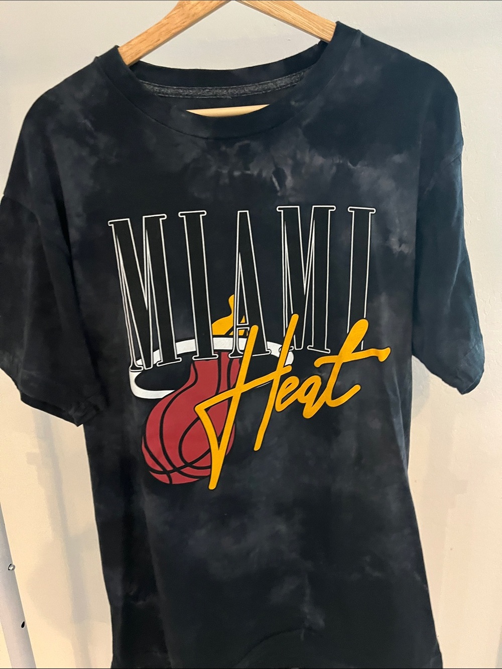 YR Miami Heat Graphic Tee - Black with Red & Yellow Logo